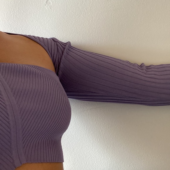 Ribbed Knit Cardigan Crop Shrug Top - S - Picture 7 of 13